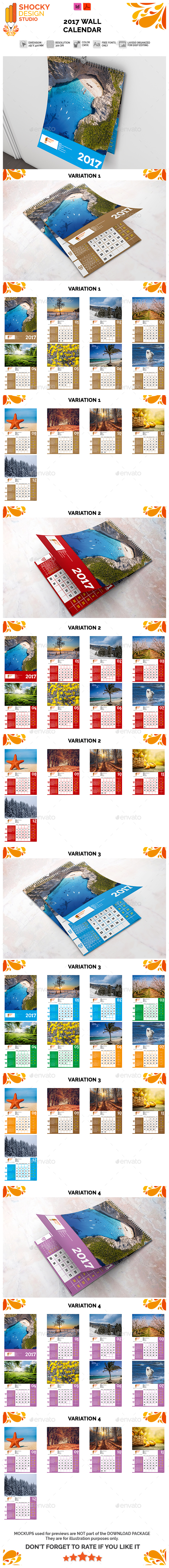2017 Wall Calendar - Calendars Stationery