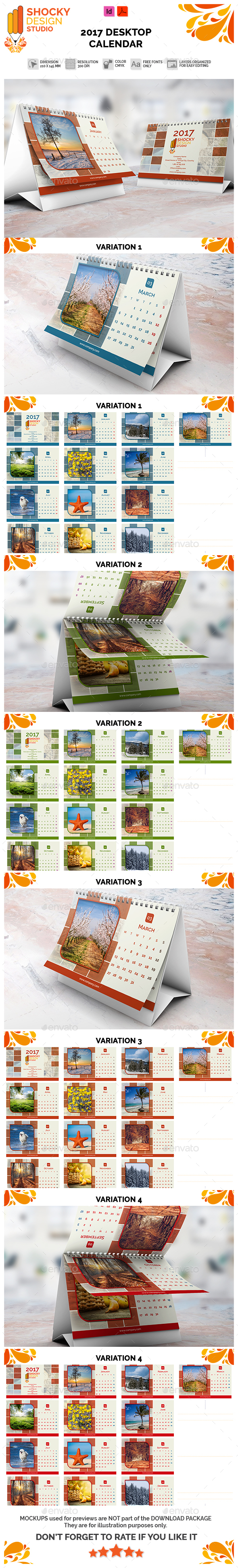 2017 Desktop Calendar - Calendars Stationery