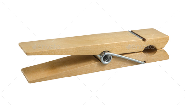 Isolated Clothes Peg - Stock Photo - Images