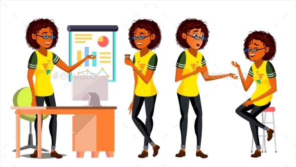 Business African Black Woman Character Vector - People Characters
