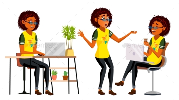 Business African Black Woman Character Vector - People Characters