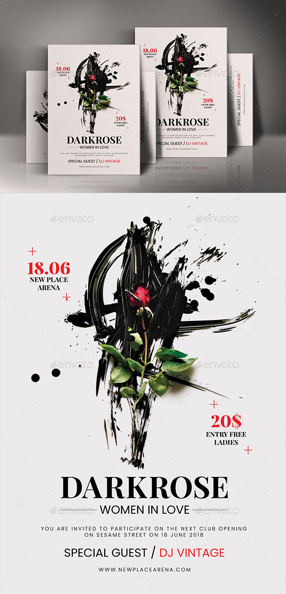 Dark Rose Poster - Events Flyers