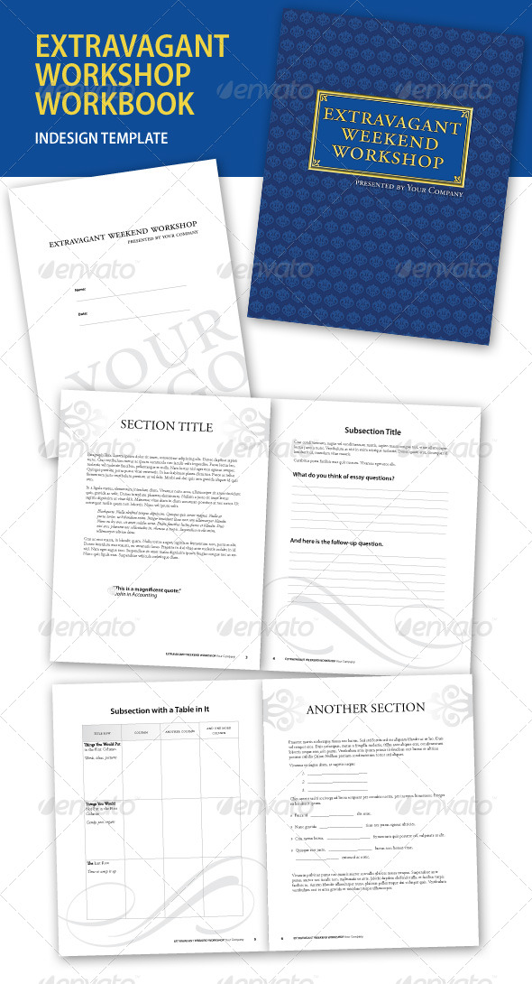 Extravagant Workshop InDesign Workbook - Miscellaneous Print Templates