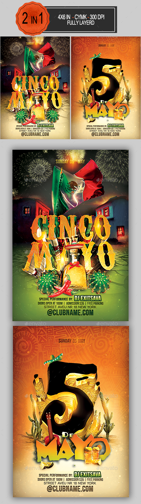 Cinco De Mayo Flyer Bundle - Clubs & Parties Events