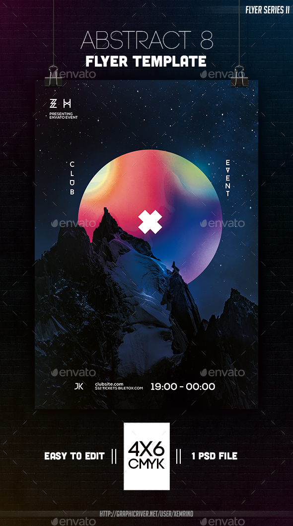 Abstract 8 Flyer Template - Clubs & Parties Events