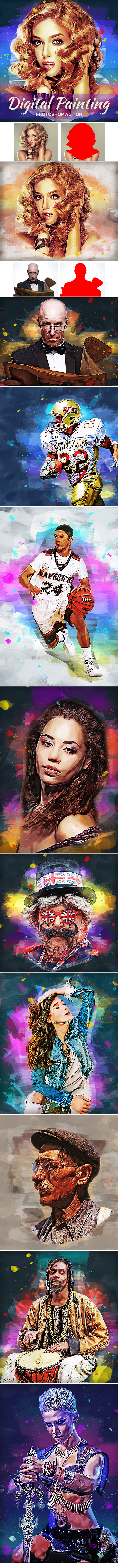 Digital Painting Photoshop Action - Photo Effects Actions