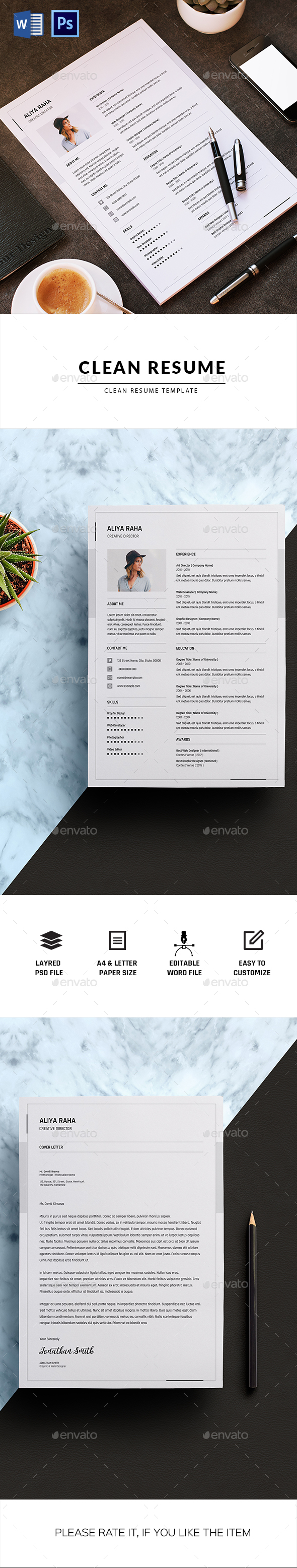 Clean Resume - Resumes Stationery