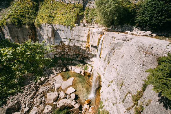 Kinchkha Waterfall, Kinchkhaferdi Road, Kinchkhaperdi. Okatse - - Stock Photo - Images