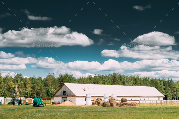 Countryside Rural Paddock For Horse, Shed Or Barn Or Stable With - Stock Photo - Images