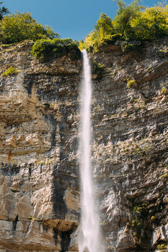 Kinchkha Waterfall, Kinchkhaferdi Road, Kinchkhaperdi. Okatse - - Stock Photo - Images