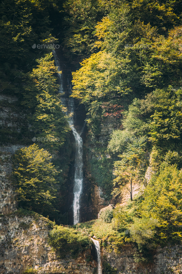Kinchkha Waterfall, Kinchkhaferdi Road, Kinchkhaperdi. Okatse - - Stock Photo - Images