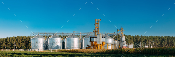 Modern Granary, Grain-drying Complex, Commercial Grain Or Seed S - Stock Photo - Images