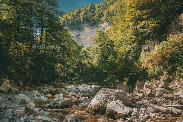 Okatse River Landscape. Khoni District Near Kutaisi In Imereti R - Stock Photo - Images