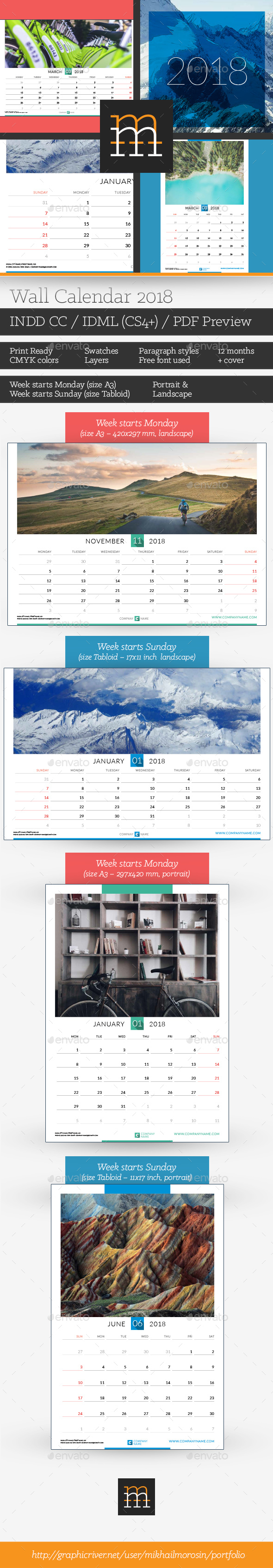Wall Calendar 2018 - Calendars Stationery