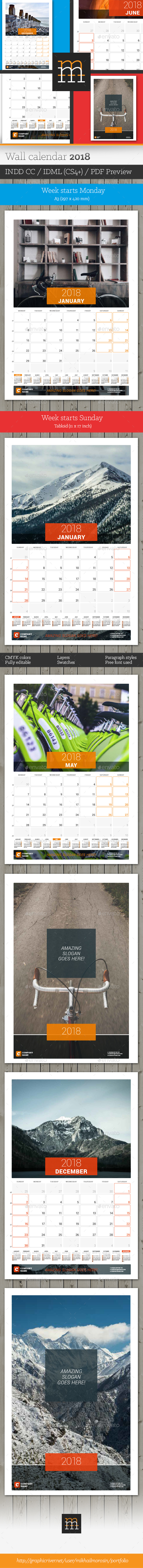 Wall Calendar 2018 - Calendars Stationery