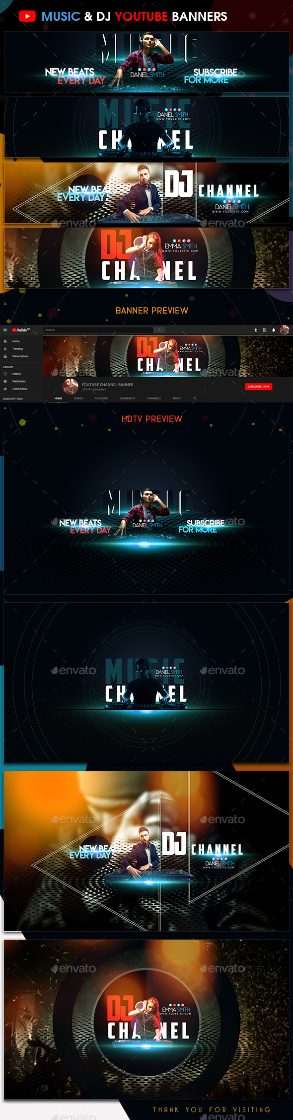 Music & DJ YouTube Banners - YouTube Social Media