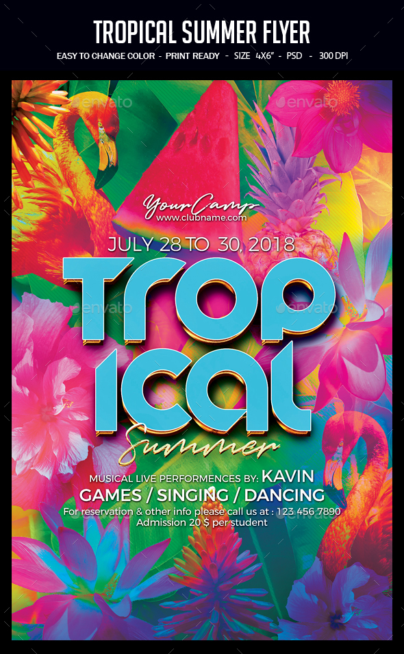 Tropical Summer Flyer - Clubs & Parties Events