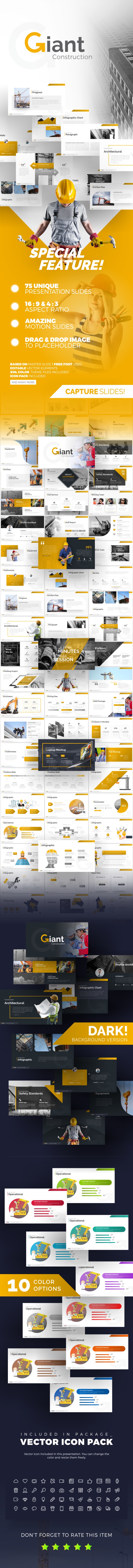 Giant Construction PowerPoint Presentation Template - PowerPoint Templates Presentation Templates