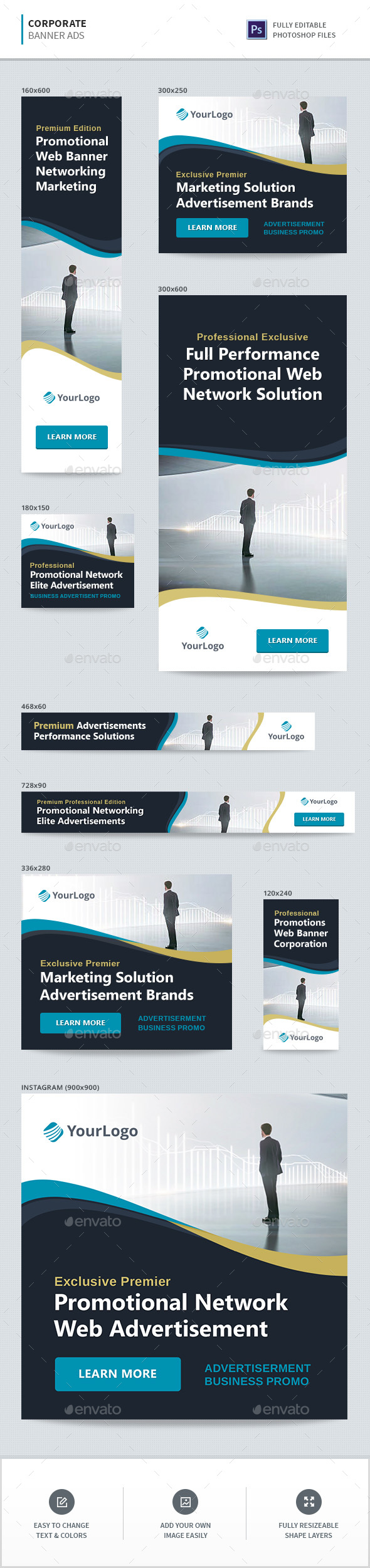 Corporate Banners - Banners & Ads Web Elements