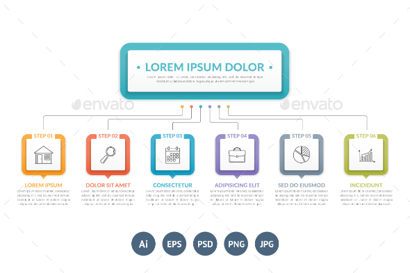 Infographic Template with Six Steps - Infographics