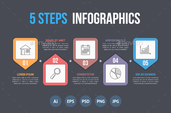 Five Steps Infographics - Infographics