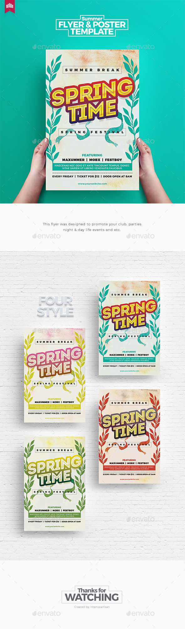 Spring Time - Flyer Template - Clubs & Parties Events