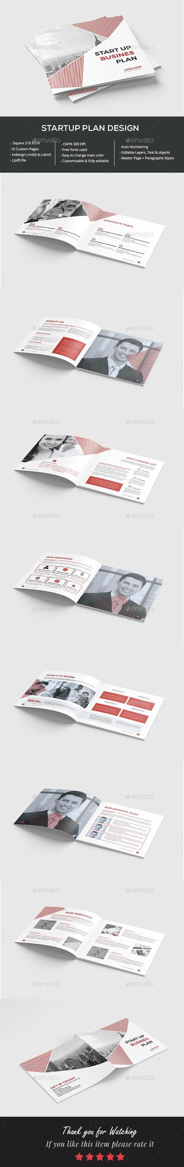 Square Startup Business Plan - Brochures Print Templates