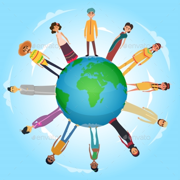 Concept Illustration with International Peoples - People Characters