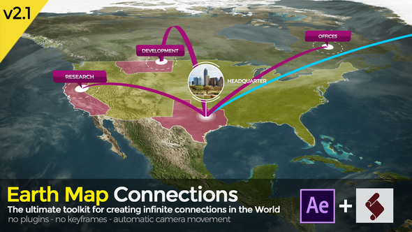 Earth Map Connections - VideoHive 20521238