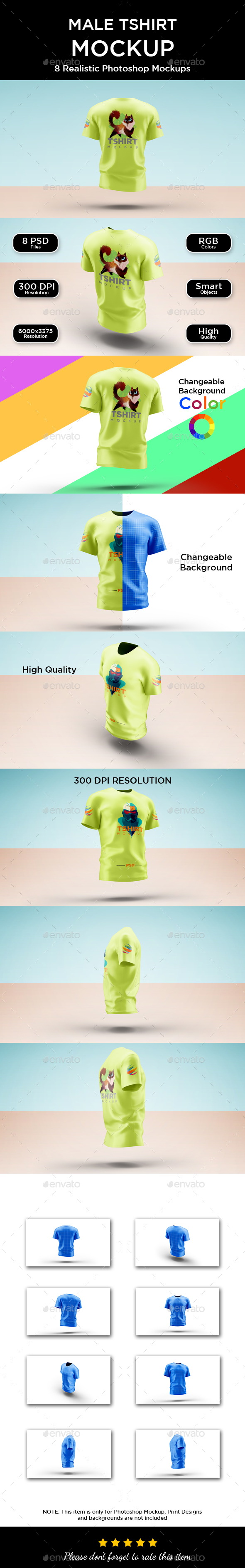 Male T-Shirt Mockup - T-shirts Apparel