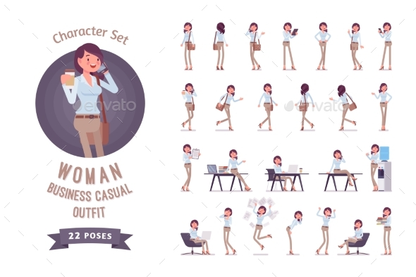 Young Business Casual Woman Ready-to-use Character - Business Conceptual