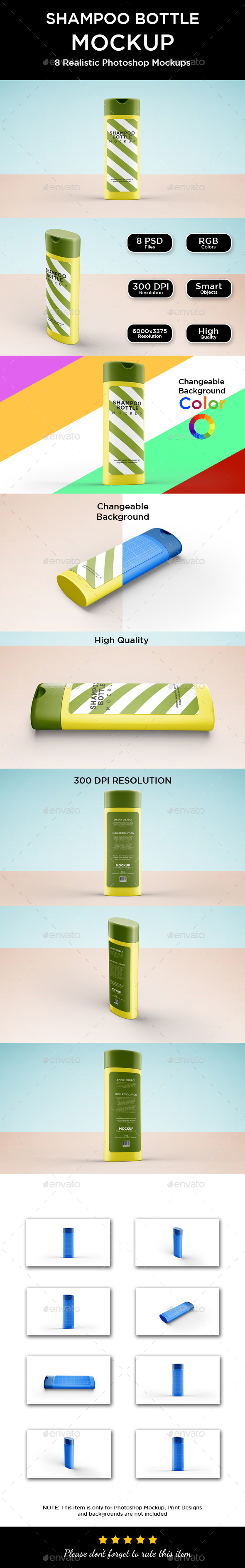 Shampoo Bottle Mockup - Product Mock-Ups Graphics
