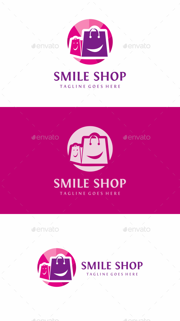 Smile Shop Bag - Objects Logo Templates