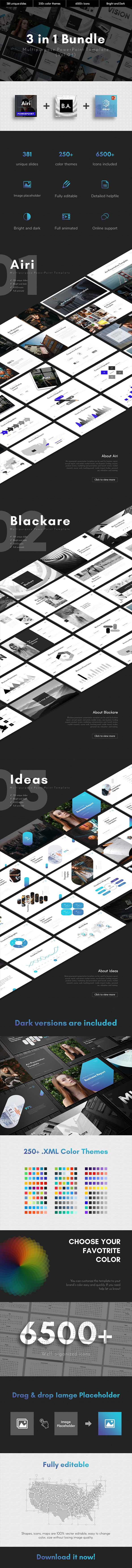 3 in 1 Multipurpose PowerPoint Template Bundle (Vol.04) - Business PowerPoint Templates