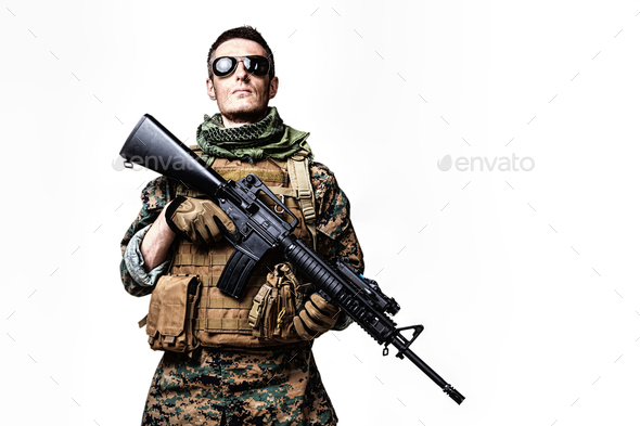 US Marine Soldier - Stock Photo - Images