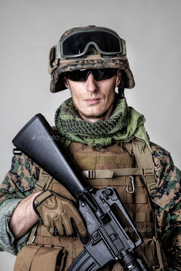 US Marine Soldier - Stock Photo - Images