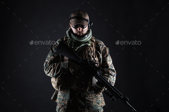 US Marine Soldier - Stock Photo - Images