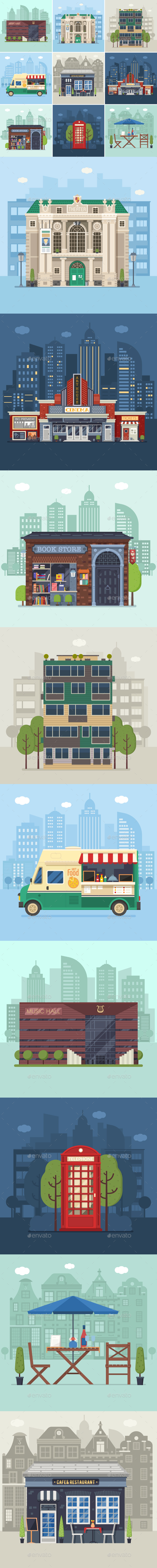 Modern City Environment and Infrastructure - Buildings Objects