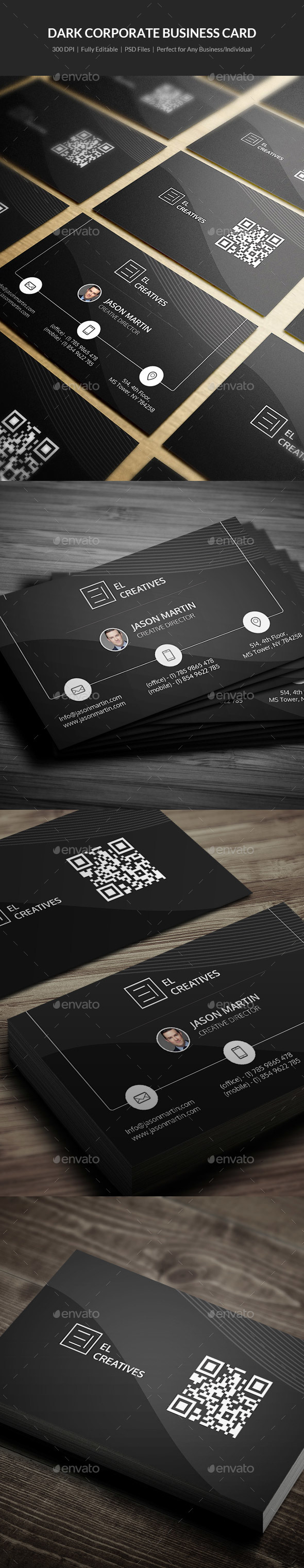 Dark Corporate Business Card - 16 - Corporate Business Cards