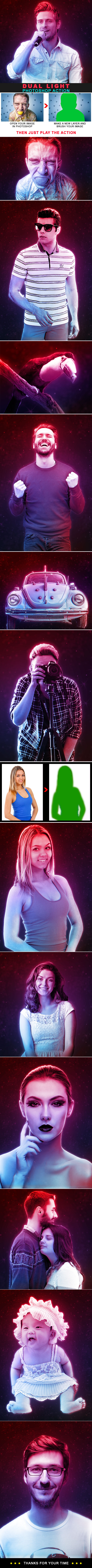 Dual light Photoshop Action - Photo Effects Actions