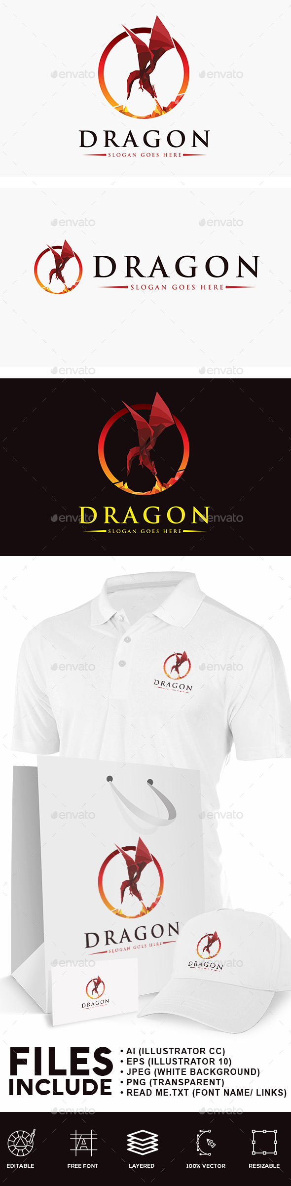 Red Dragon Logo - Animals Logo Templates