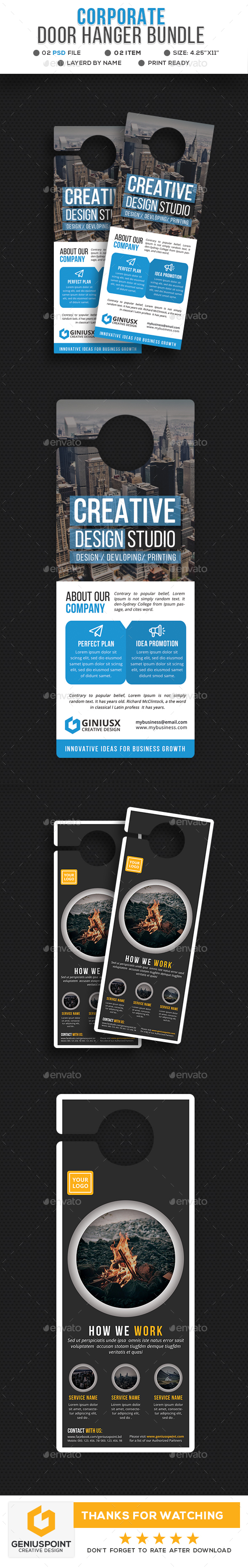 Corporate Door Hanger Bundle - Miscellaneous Print Templates
