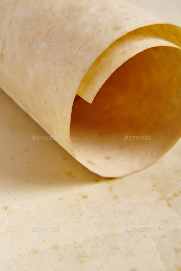 Image of Manuscript, rustic roll of parchment