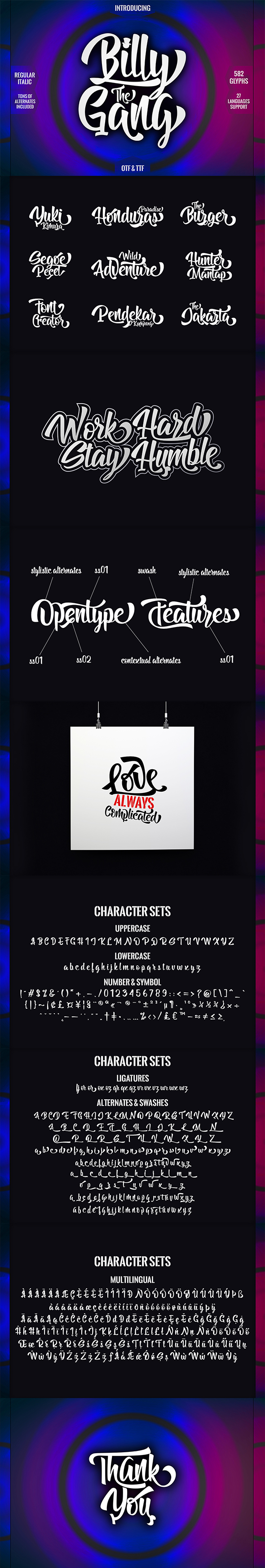 Billy The Gang - Calligraphy Script