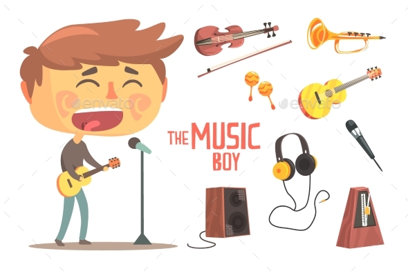 Boy Singer and Musician Kids Future Dream - Man-made Objects Objects