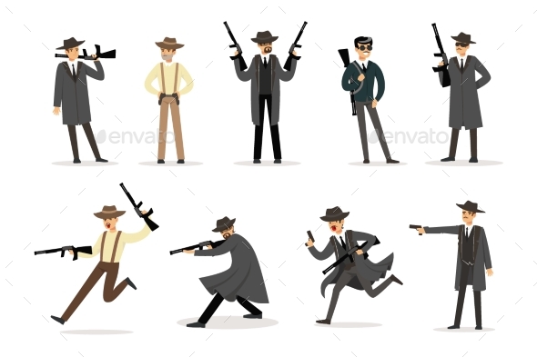 American Mafia Mob Members - People Characters