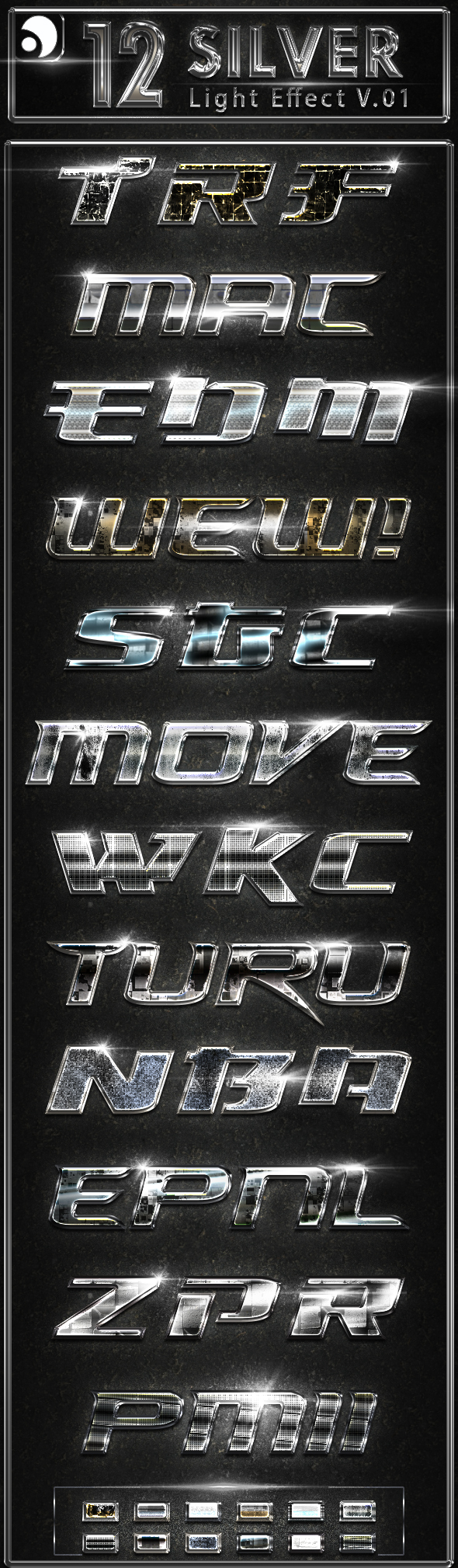 12 Silver Light Text Effect - Text Effects Styles