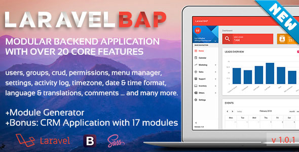 Laravel-BAP Modular Backend Application Platform + Example CRM with 17 modules - CodeCanyon Item for Sale