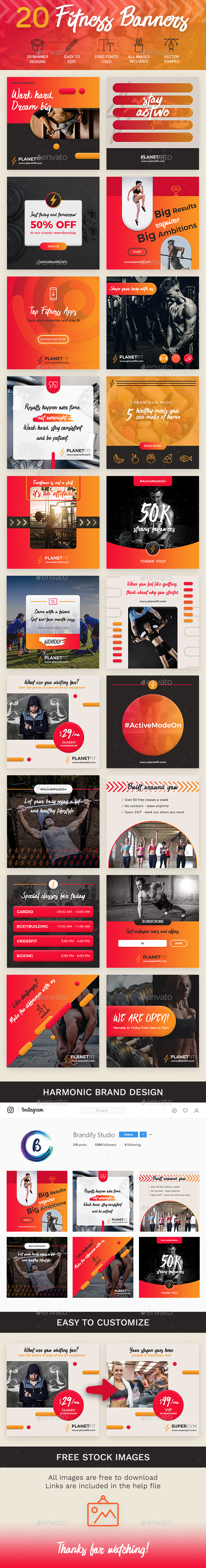 Fitness Banners - Social Media Web Elements