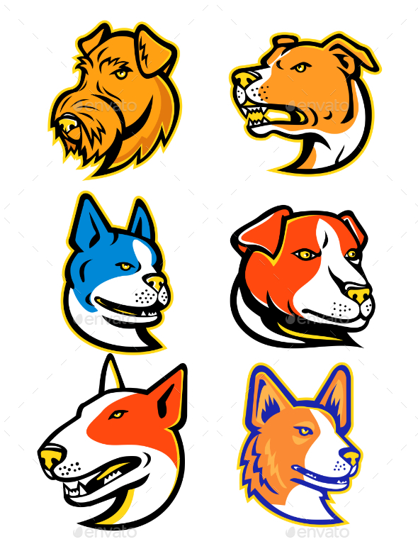 Terrier Dogs Mascot Collection Set - Animals Characters